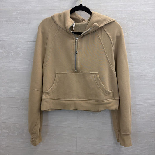 Lululemon Beige Scuba Hooded Cropped Pullover Medium/ Large