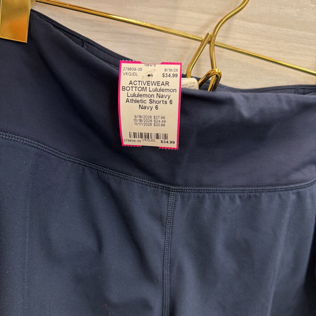 Lululemon Navy Athletic Shorts 6 Tall