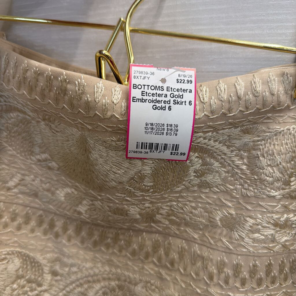 Etcetera Gold Embroidered Skirt 6