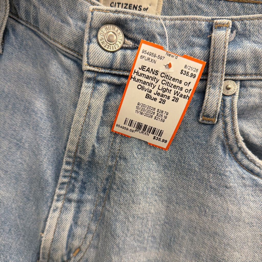 Citizens of Humanity Light Wash Olivia Jeans 28