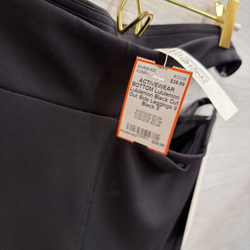Lululemon Black Cut Out Side Leggings 8