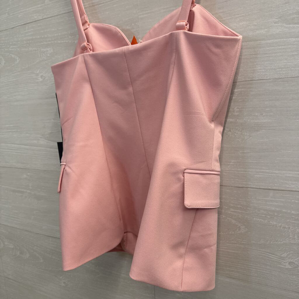 Rachel Zoe Pink Button Front Sleeveless Top Small