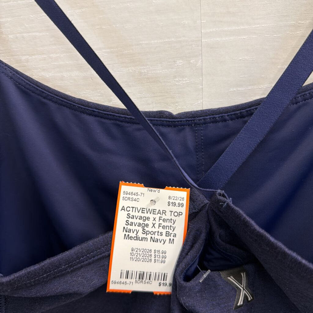 Savage X Fenty Navy Sports Bra Medium