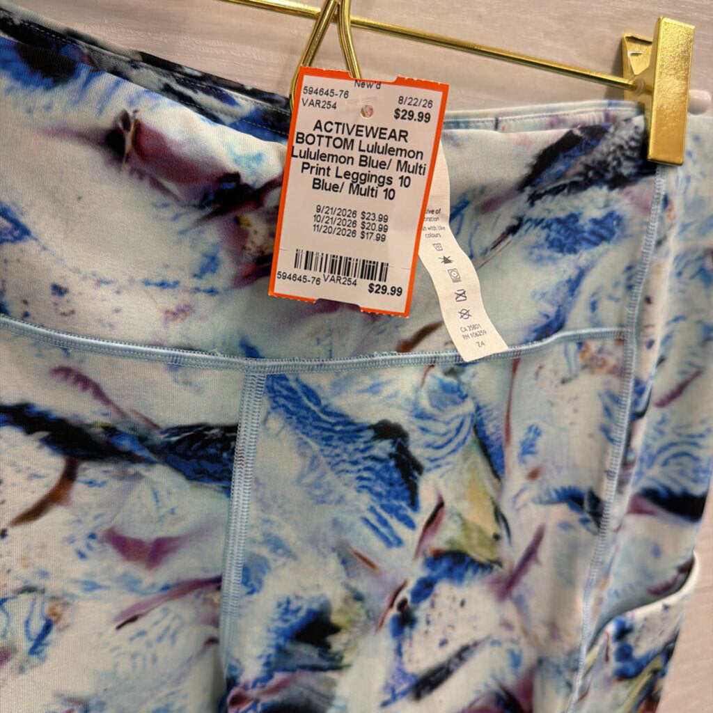 Lululemon Blue/ Multi Print Leggings 10