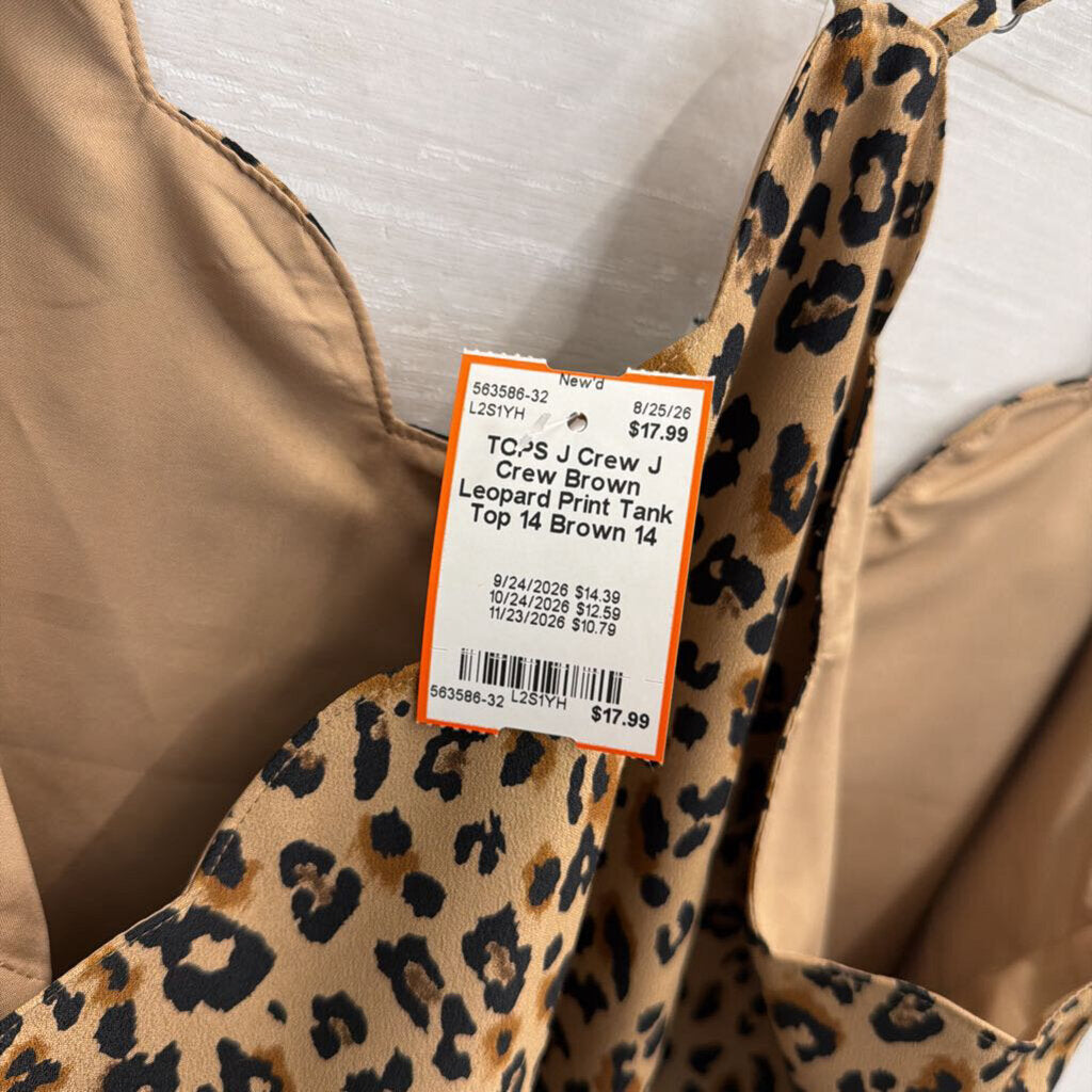 J Crew Brown Leopard Print Tank Top 14