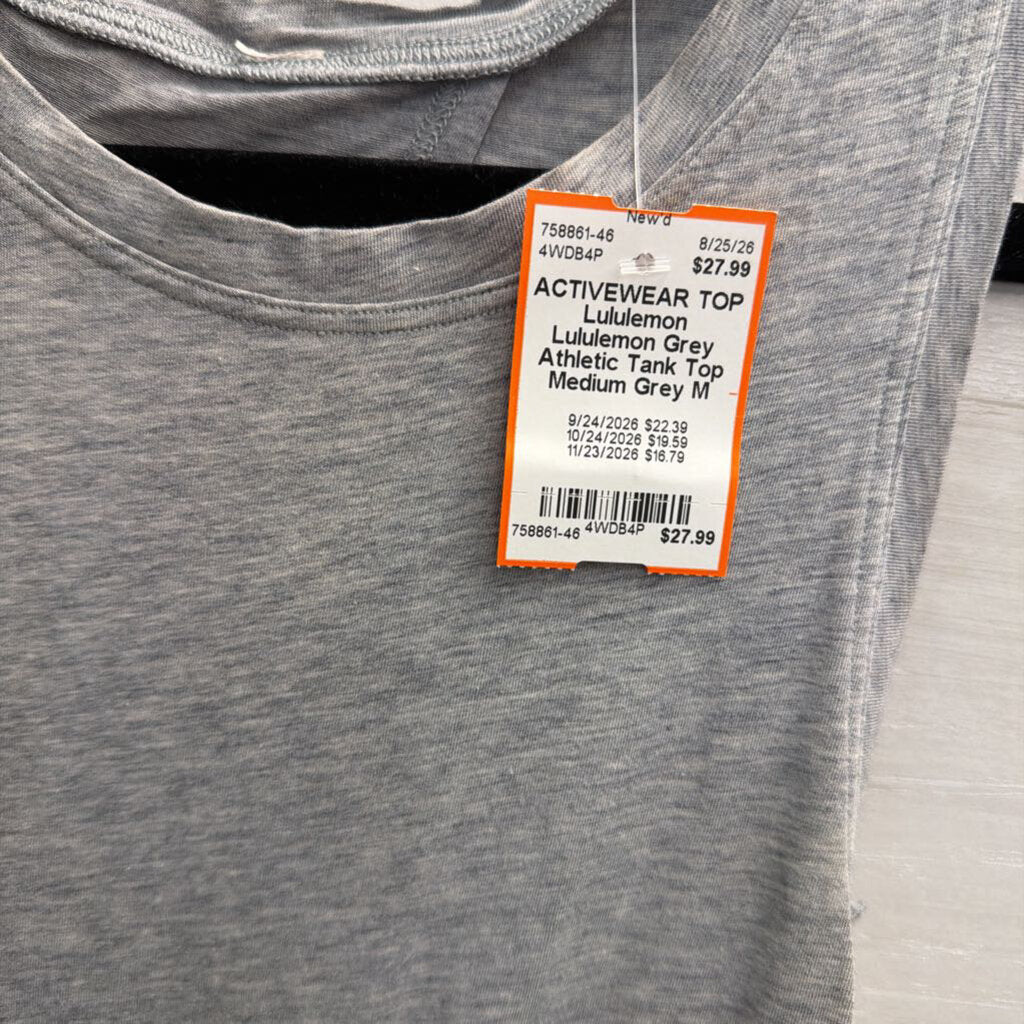 Lululemon Grey Athletic Tank Top Medium