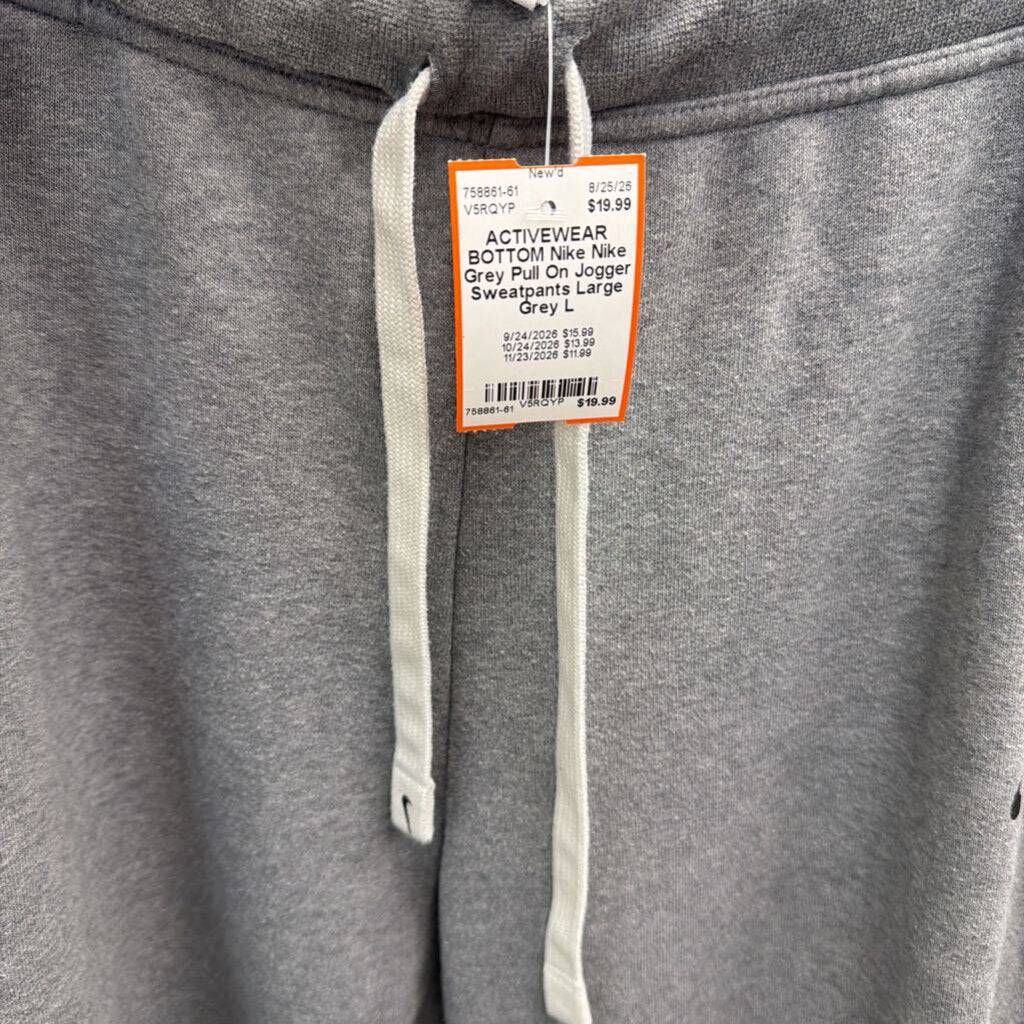 Nike Grey Pull On Jogger Sweatpants Large