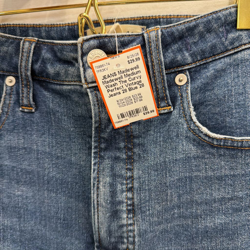 Madewell Medium Wash The Curvy Perfect Vintage Jeans 28