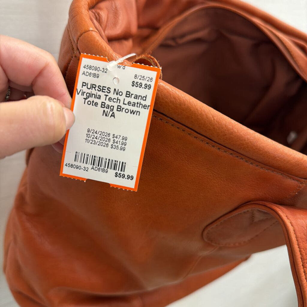 Virginia Tech Leather Tote Bag