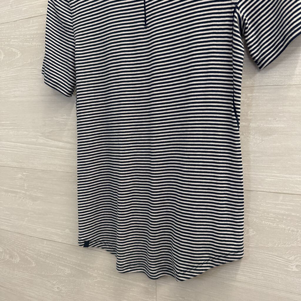 Lululemon Navy/ White Striped Short Sleeve Top Medium