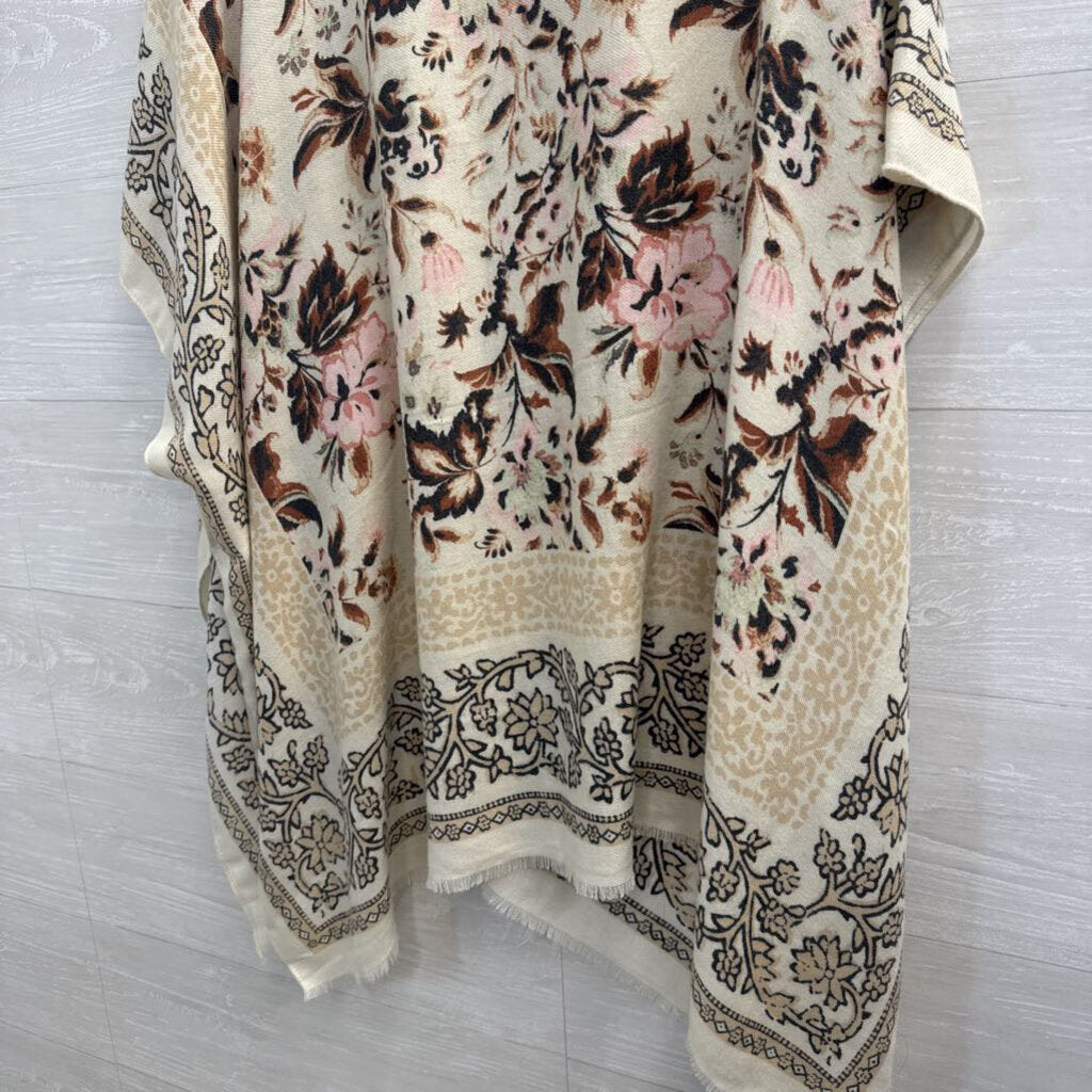 Nine West White/ Multi Print Kimono Top One Size