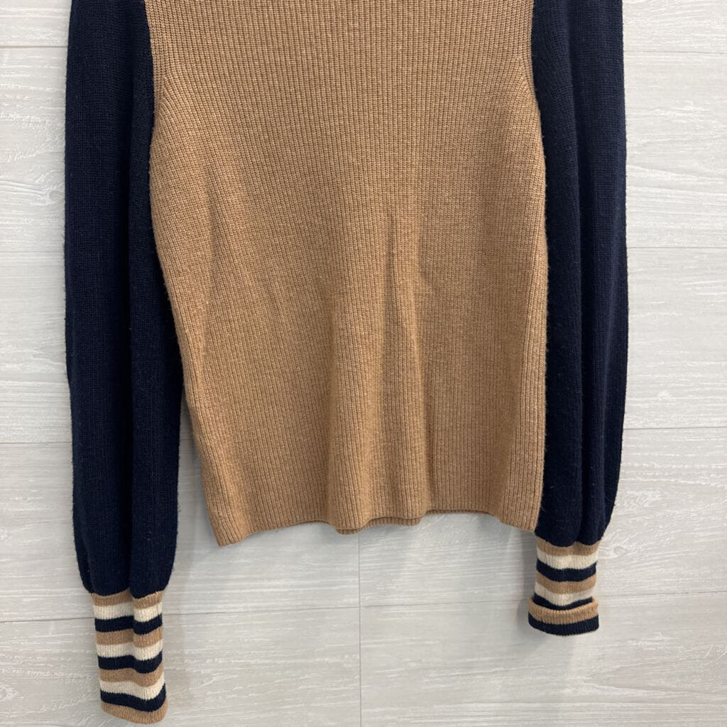 Madewell Brown/ Navy Knit Long Sleeve Sweater Top XXS