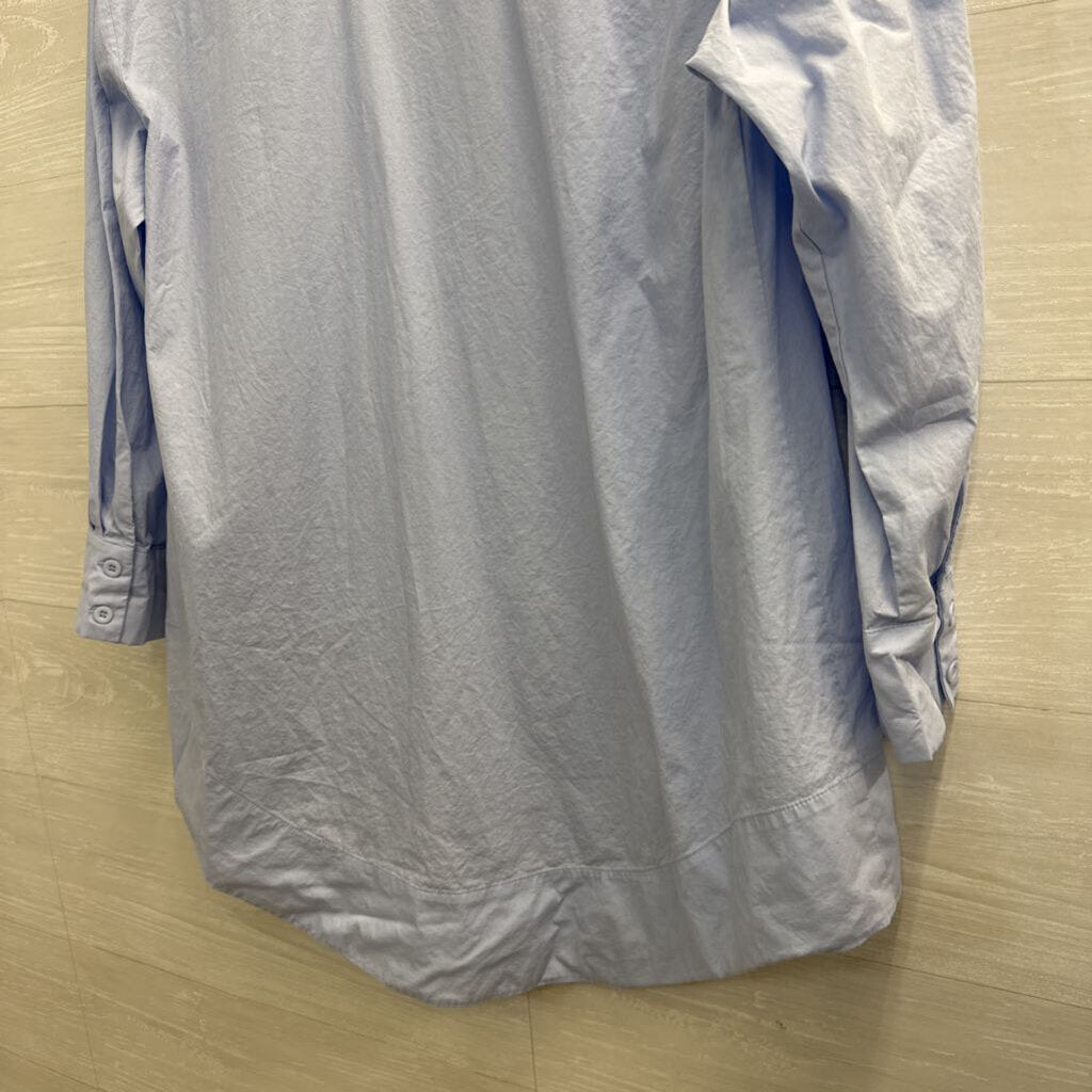 Lyaner Blue Long Sleeve Button Down Dress Medium