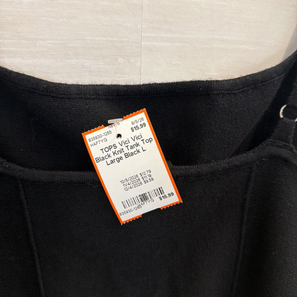 Vici Black Knit Tank Top Large