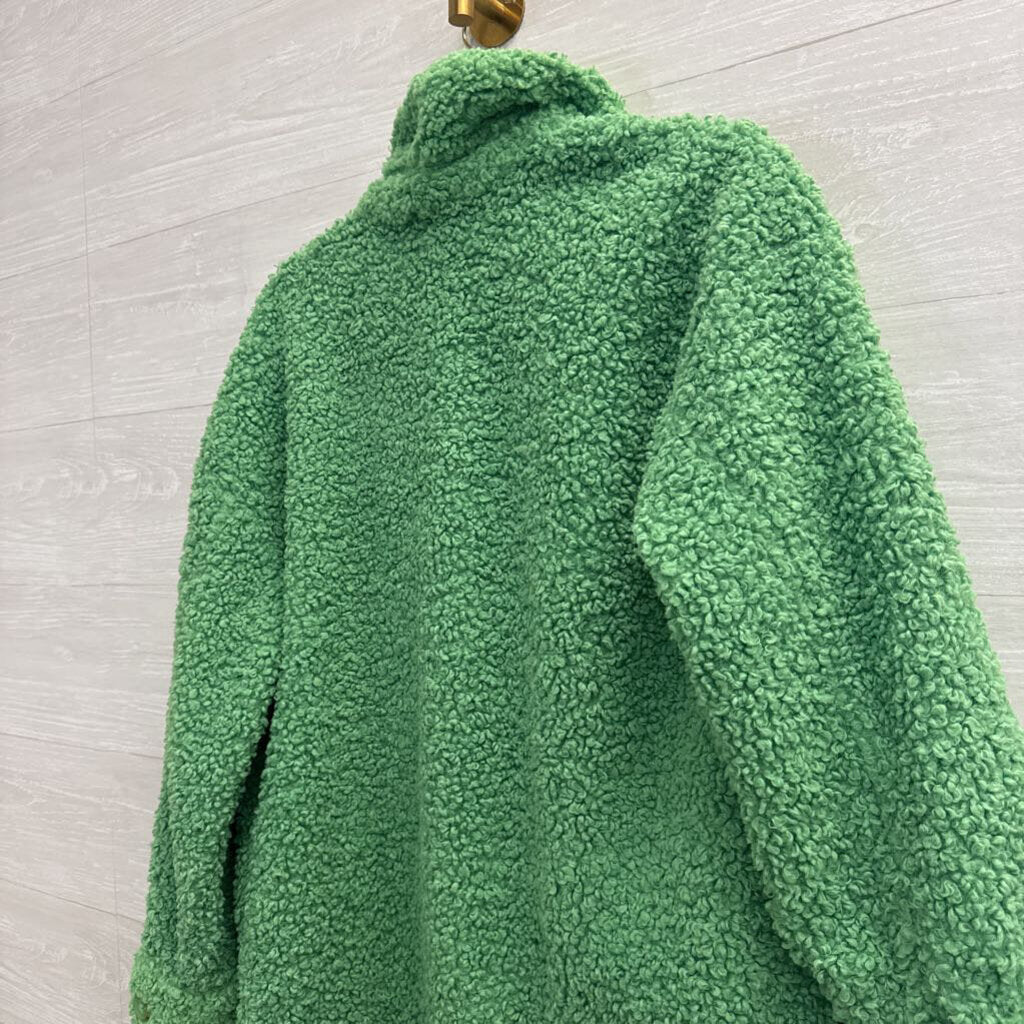 English Factory Green Oversized Sherpa Shacket Extra Small