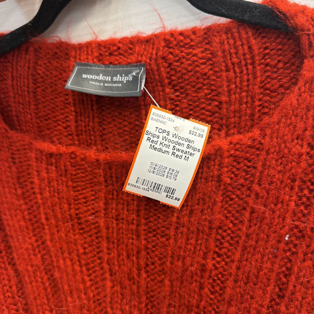 Wooden Ships Red Knit Sweater Medium