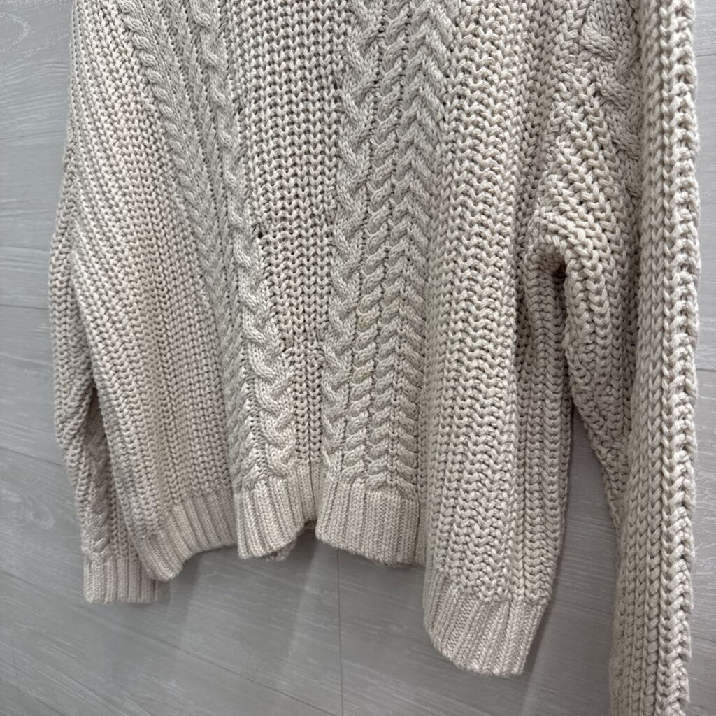 Your Favorite Cream Knit Long Sleeve Sweater Top Small/ Medium
