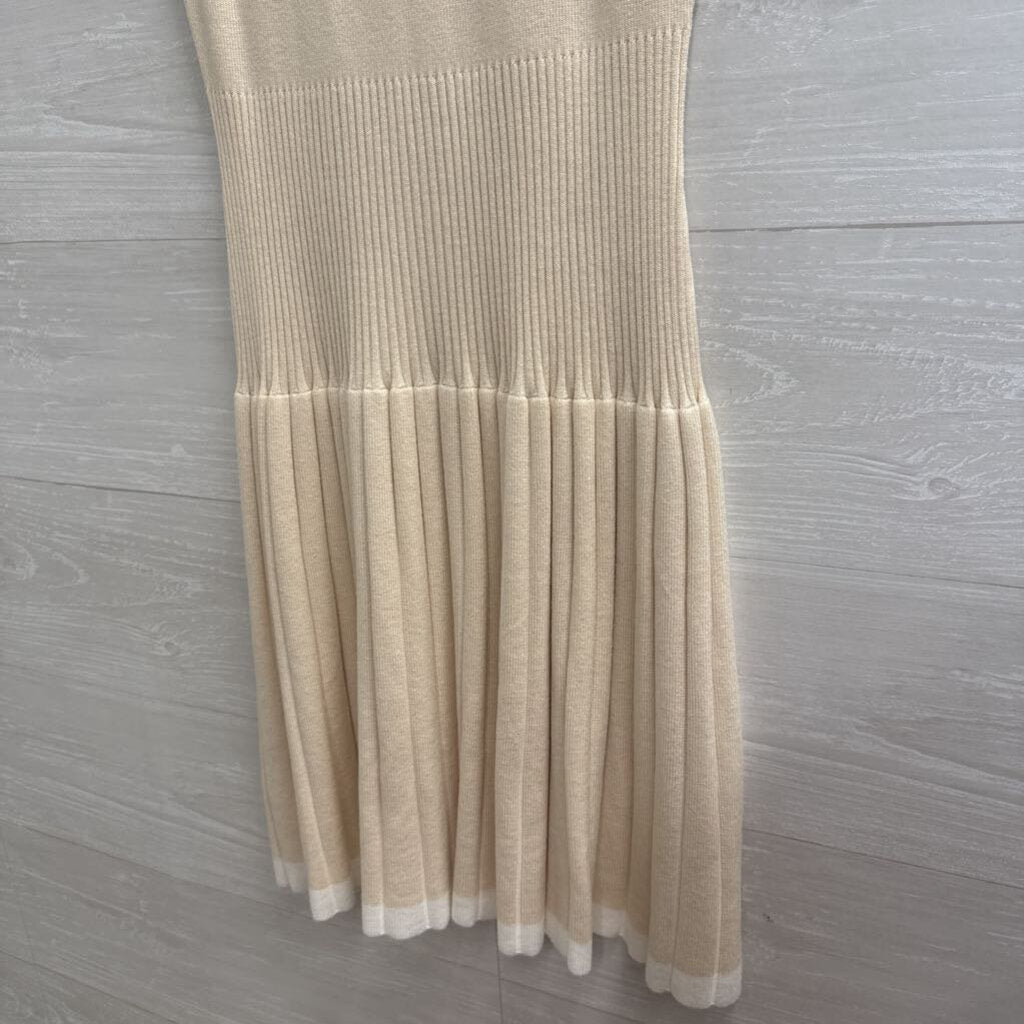 Cream/ White Knit Sleeveless Dress Medium