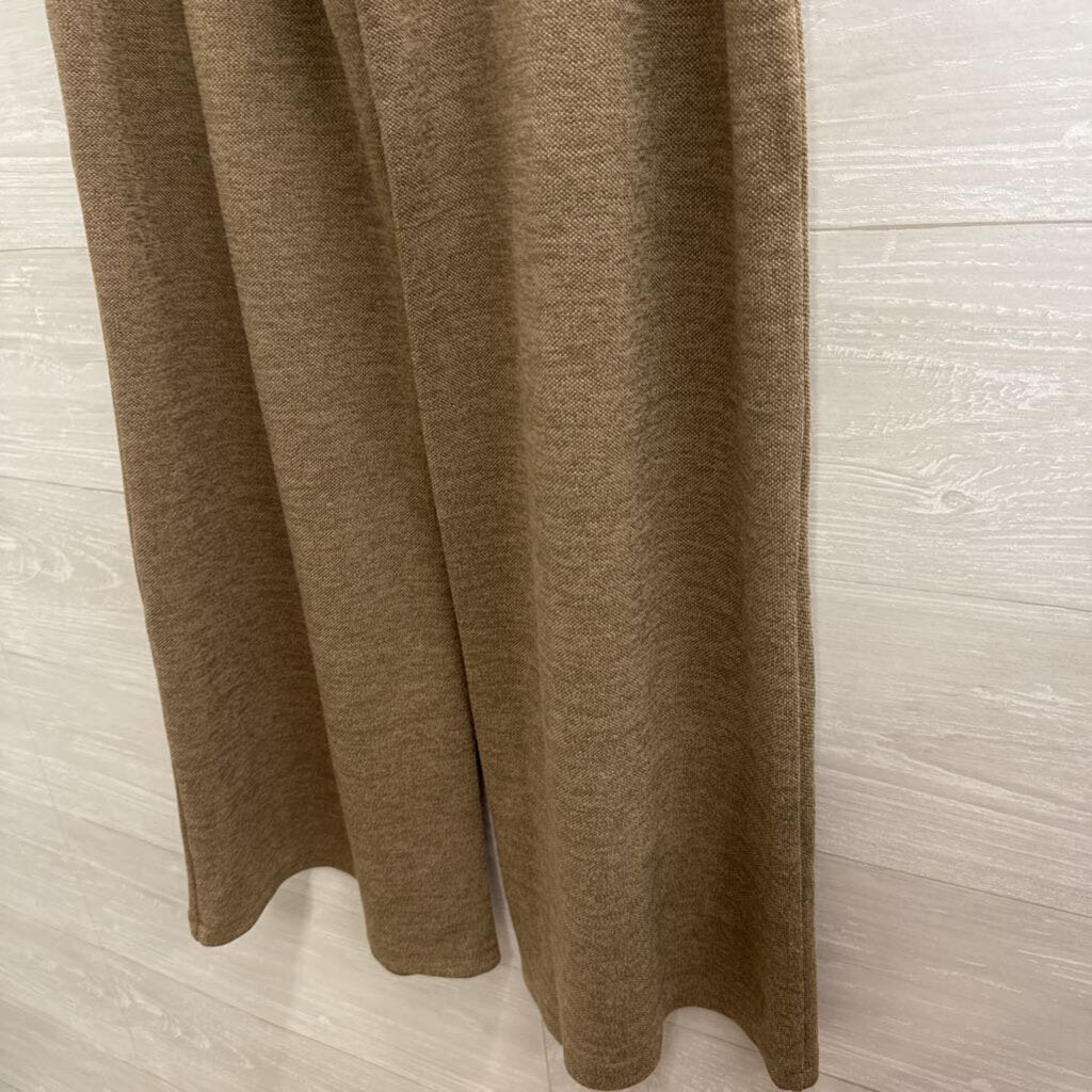 Zara Brown Knit Wide Leg Pull On Pants Medium
