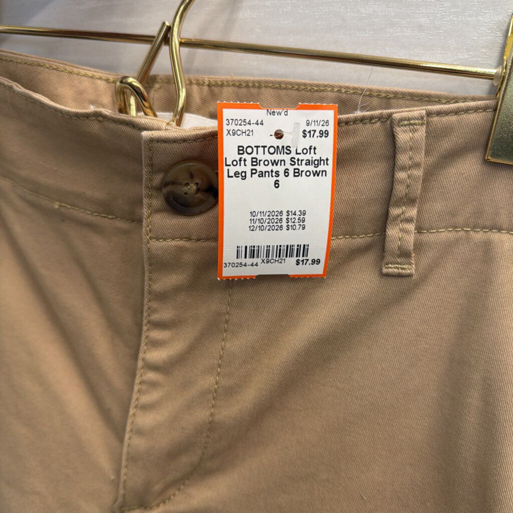 Loft Brown Straight Leg Pants 6