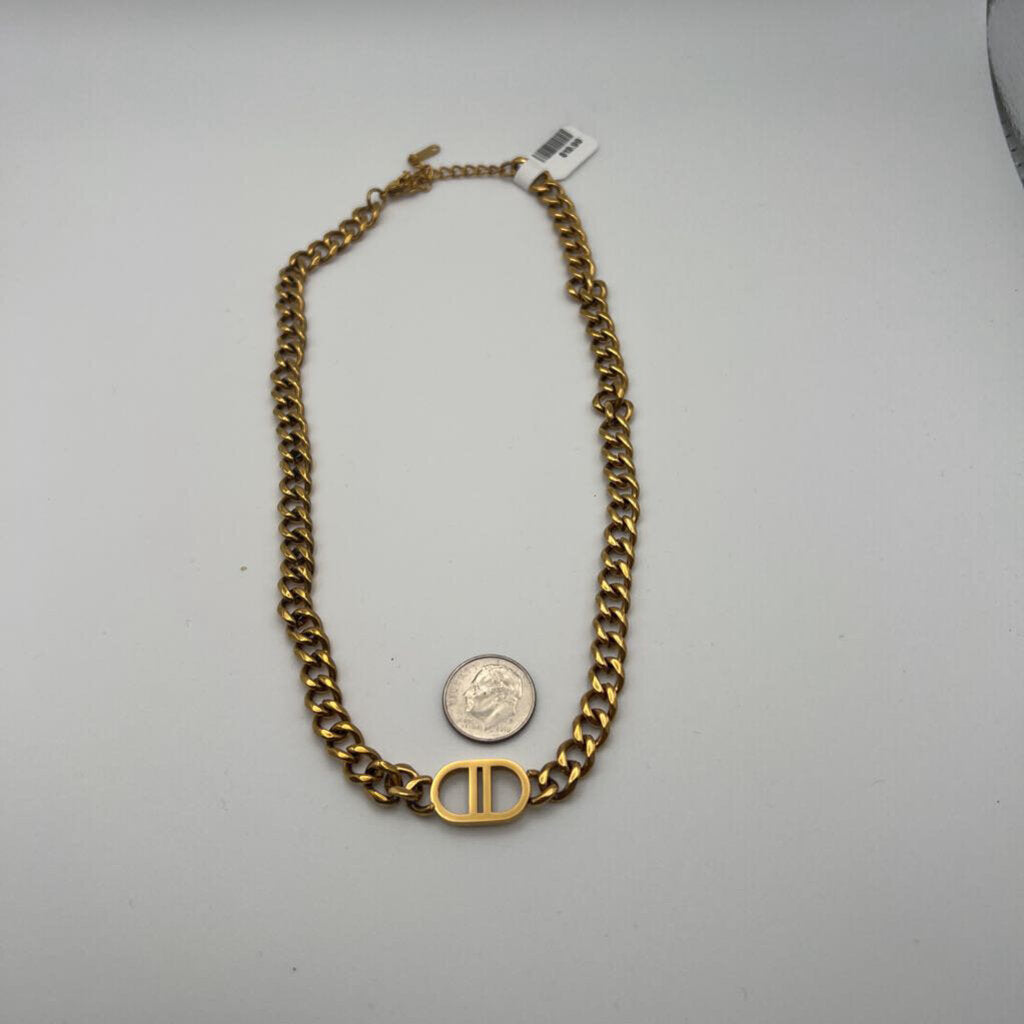 Gold Double Buckle Necklace
