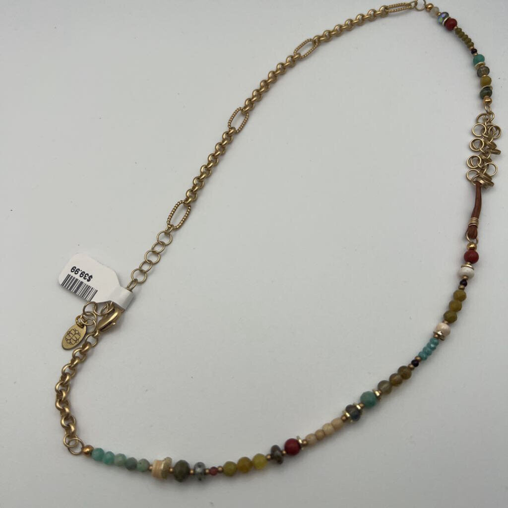 Anne Vaughan Gold/ Multi Beaded Necklace