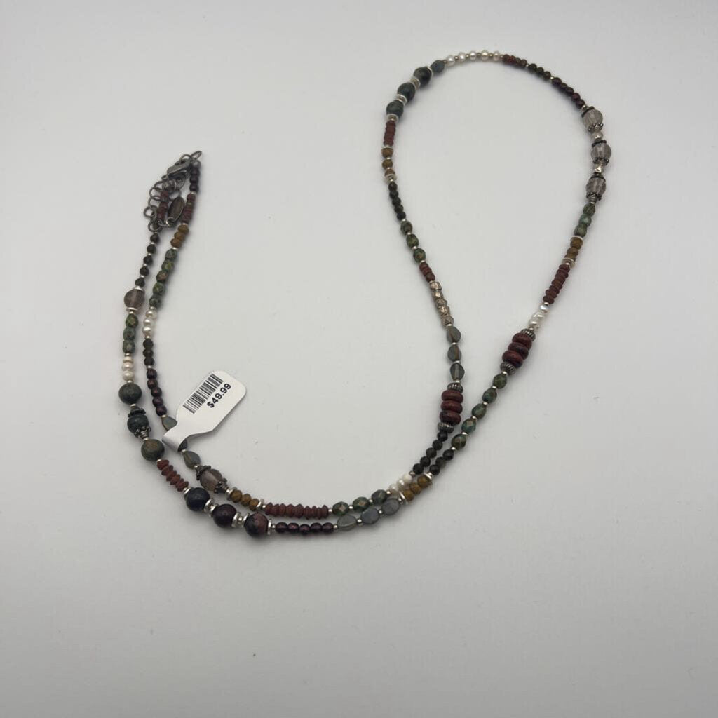 Anne Vaughan Multi Color Beaded Long Necklace