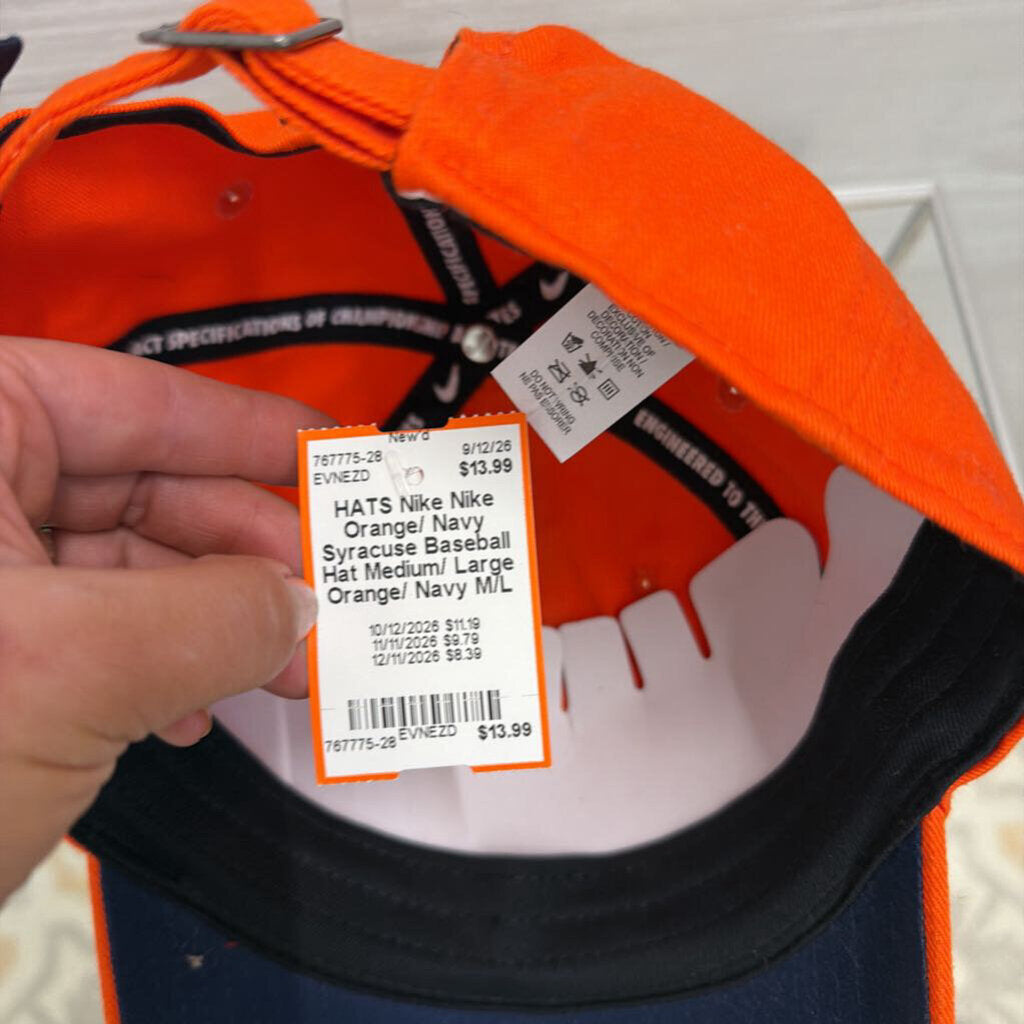 Nike Orange/ Navy Syracuse Baseball Hat Medium/ Large