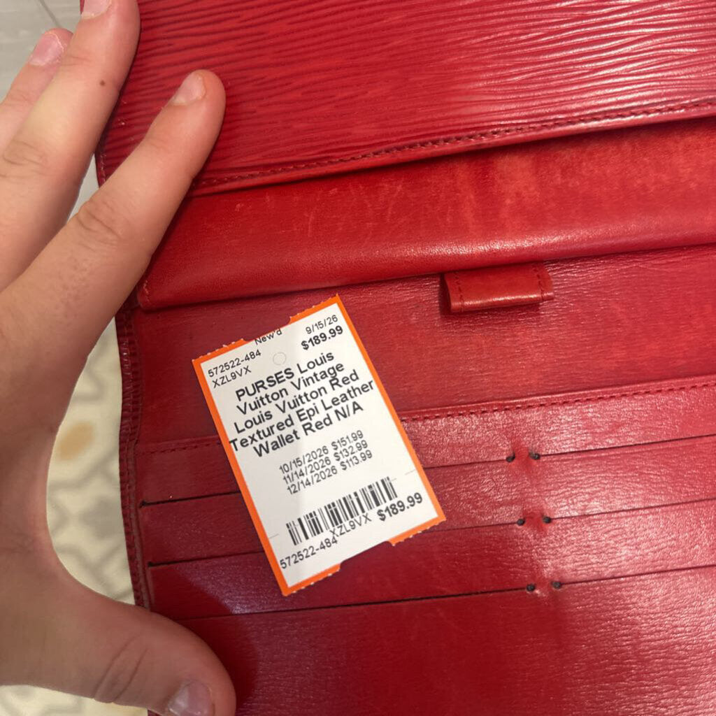 Vintage Louis Vuitton Red Textured Epi Leather Wallet