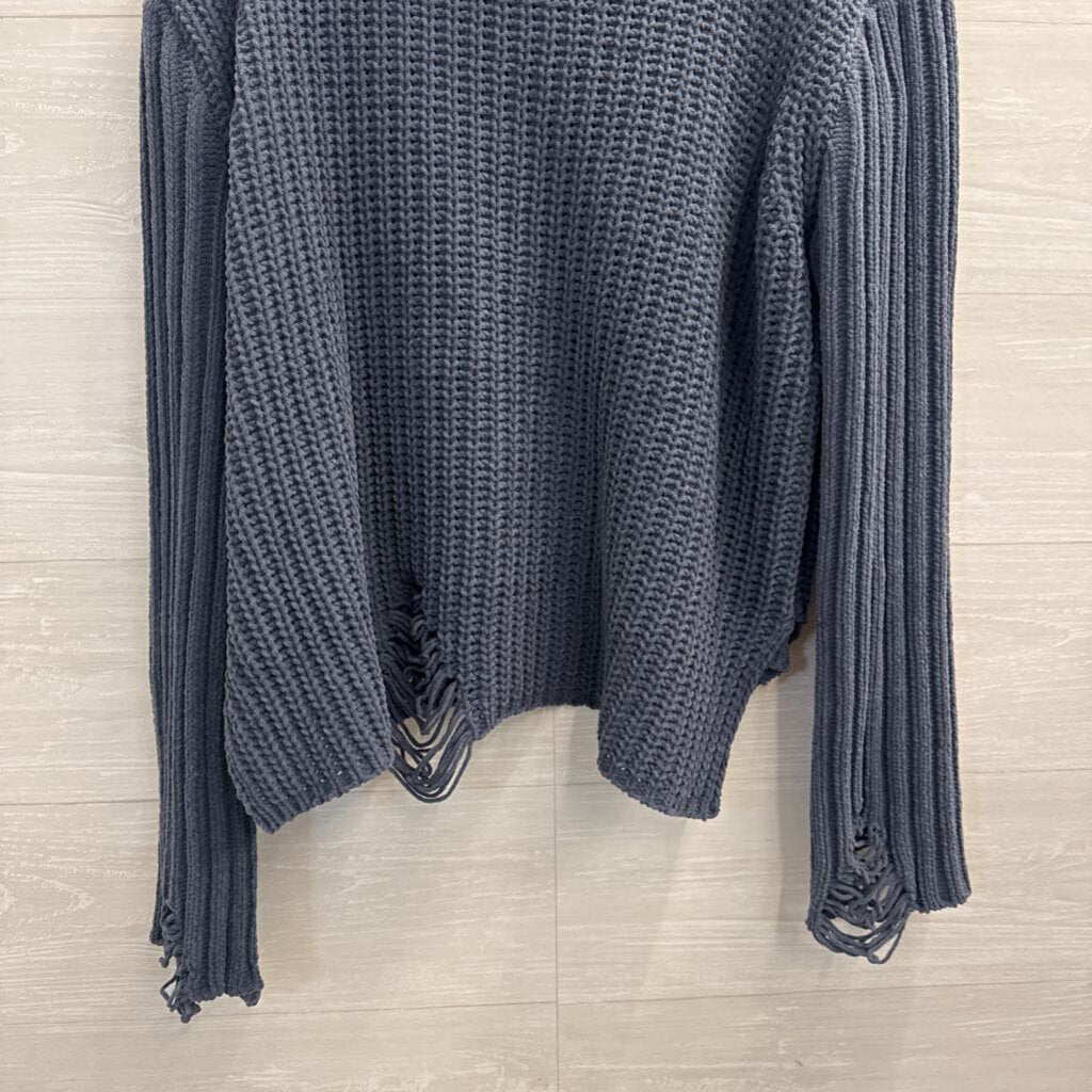 POL Blue Knit Turtleneck Sweater Small