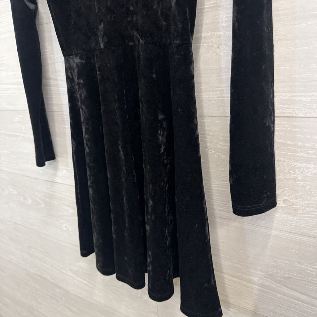 Black Velvet Long Sleeve Dress Small