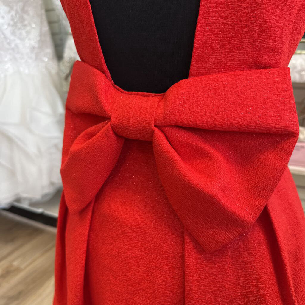 INA Red Sleeveless Bow Back Short Formal Dress Medium