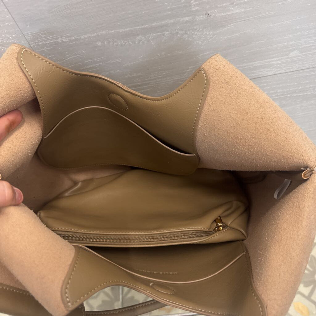 Melie Bianco Brown Leather Tracy Shoulder Purse
