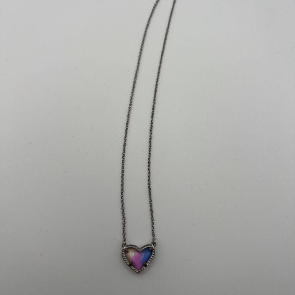 Kendra Scott Silver/ Multi Heart Pendant Necklace