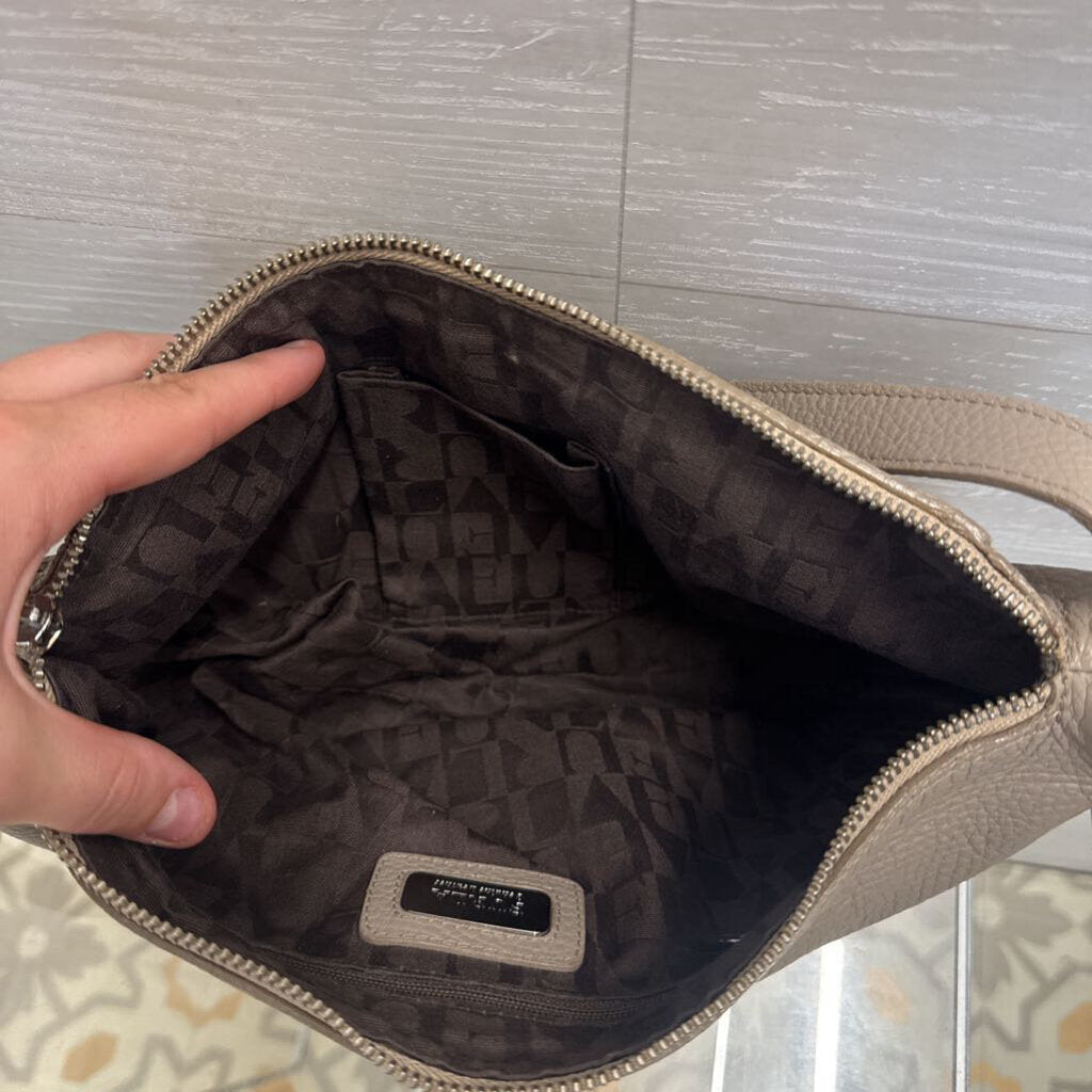 Furla Grey Leather Crossbody Flap Closure Purse