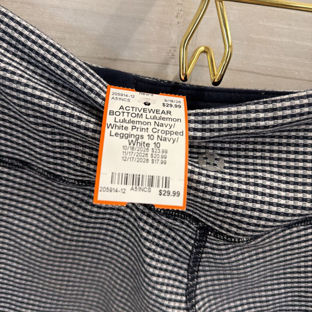 Lululemon Navy/ White Print Cropped Leggings 10