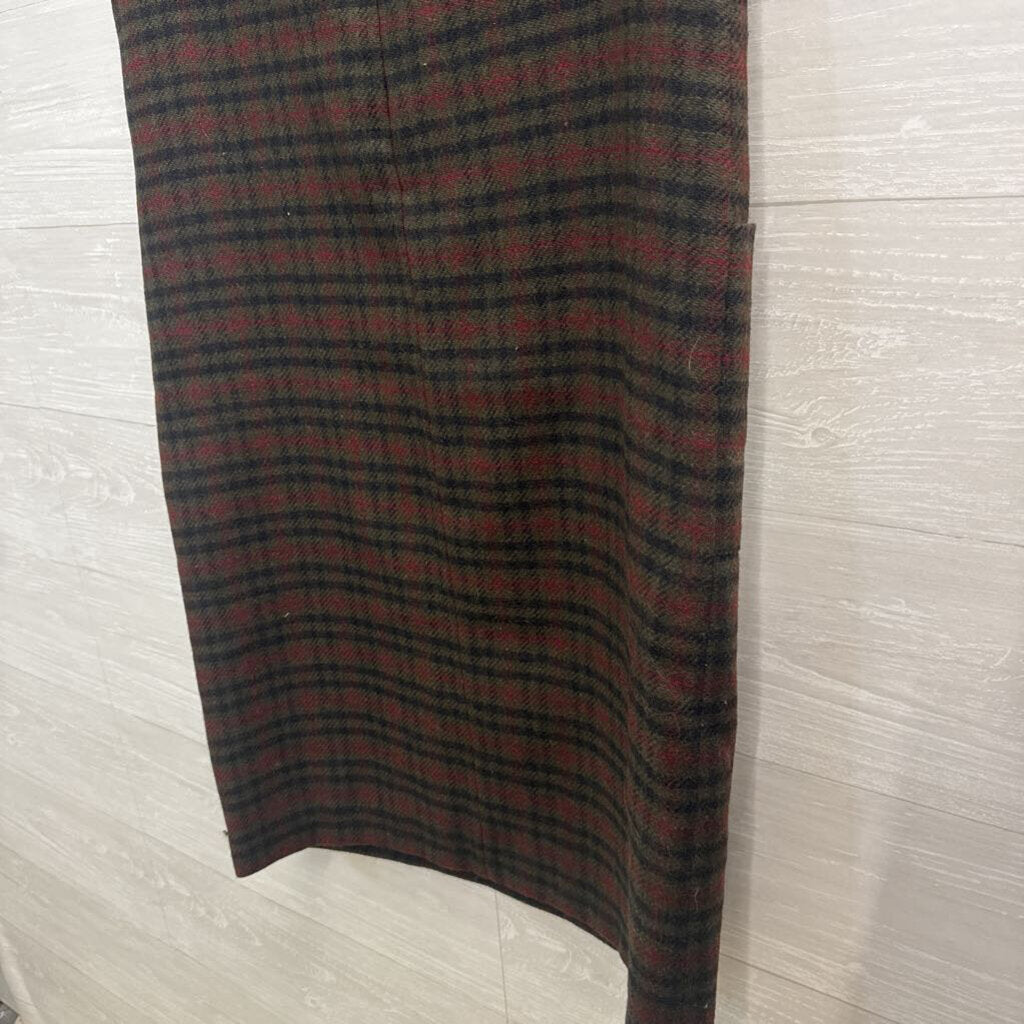 Harve Benard Grey/ Multi Plaid 100% Wool Jumper Dress 10