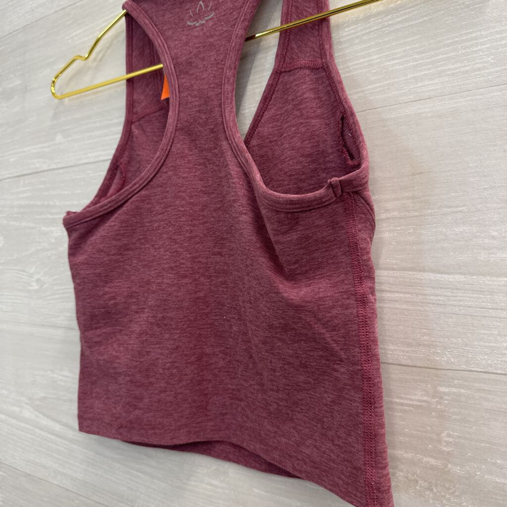 Beyond Yoga Purple V Neck Cropped Tank Top Small