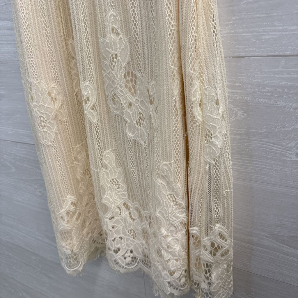 Altar'd State Cream Lace Sleeveless Dress Small