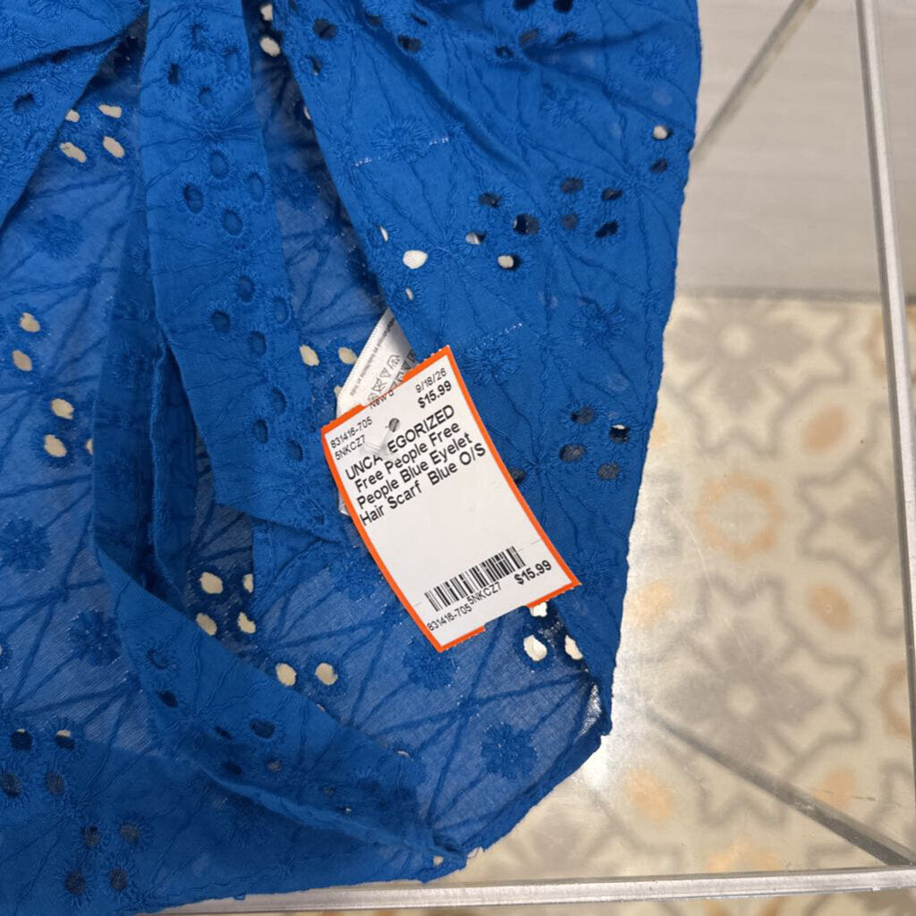 Free People Blue Eyelet Hair Scarf