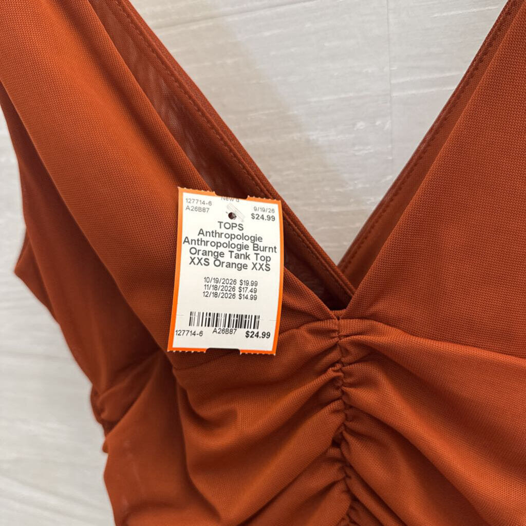 Anthropologie Burnt Orange Tank Top XXS