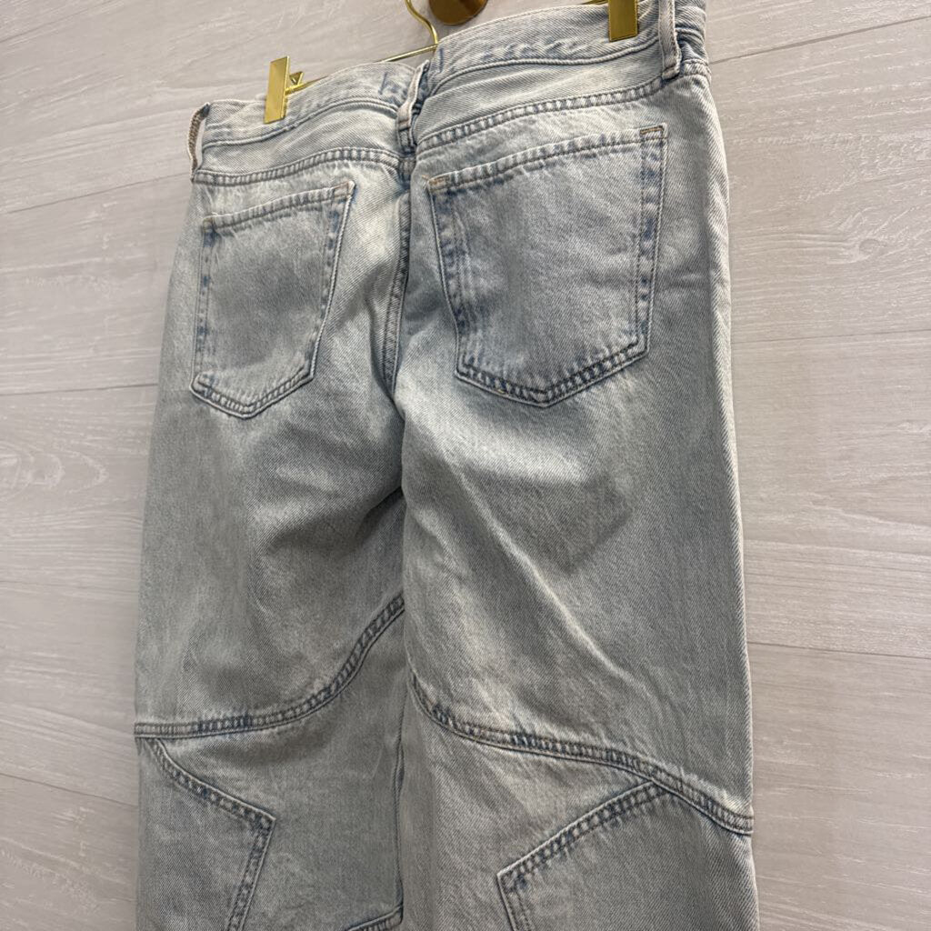Demetria for Aeropostale Light Wash Wide Leg Jeans 2 Short