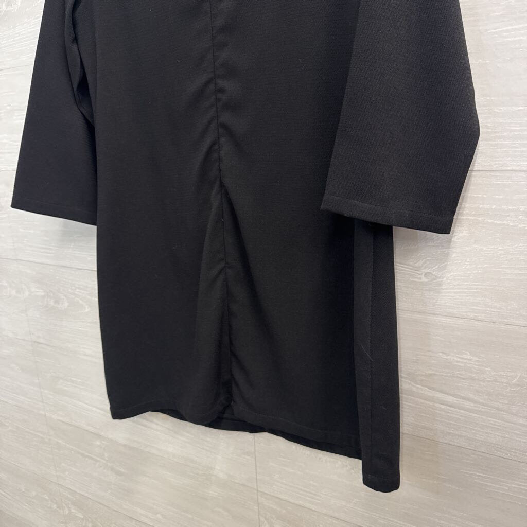 English Factory Black/ Blue Pearl Collar Long Sleeve Dress Large