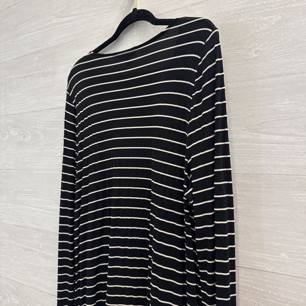 Ralph Lauren Black/ White Striped Long Sleeve Top Extra Large