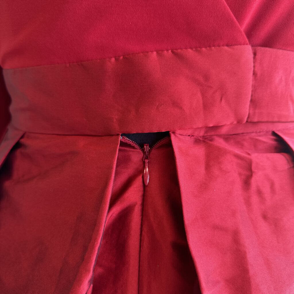 Adrianna Papell Red Long Sleeve Tie Waist Short Formal Dress 20W