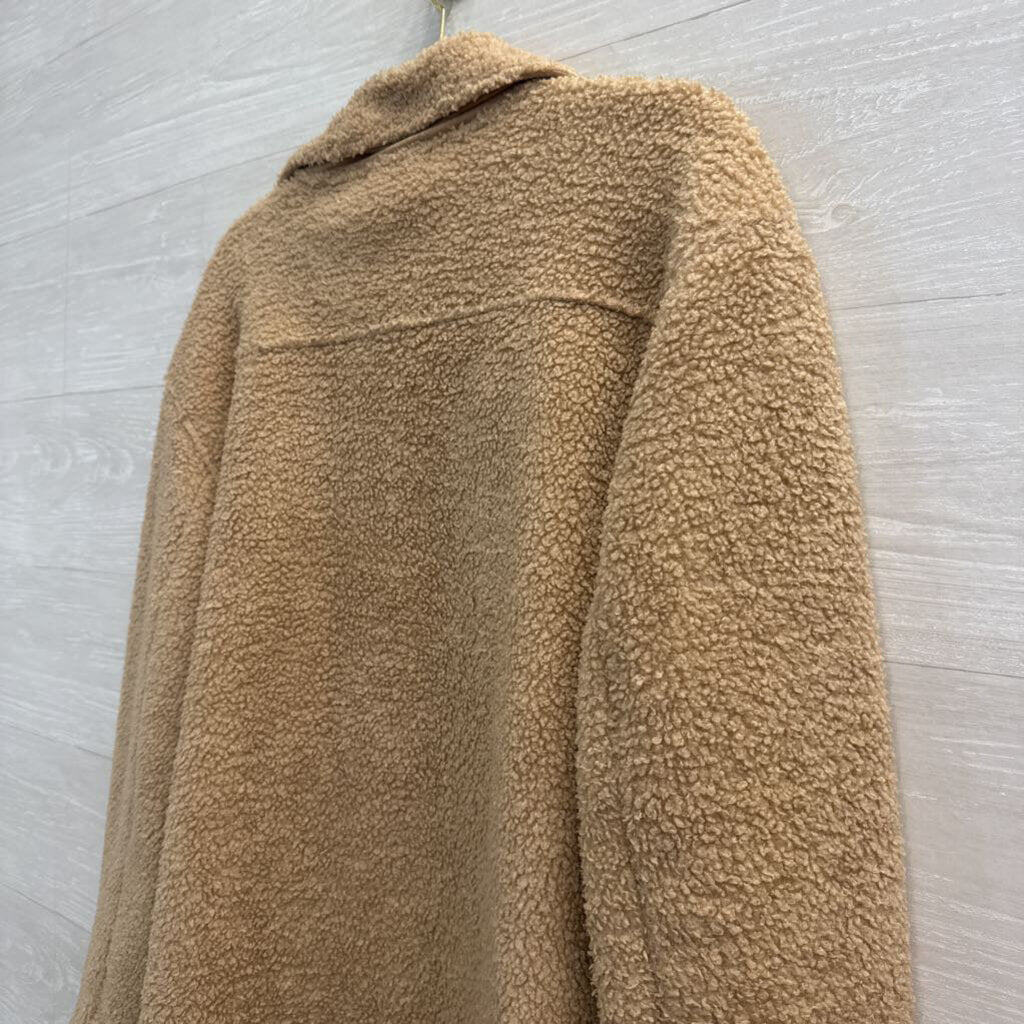 Banana Republic Brown Sherpa Long Sleeve Shacket Medium