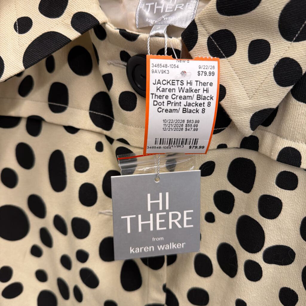 Hi There Cream/ Black Dot Print Jacket 8