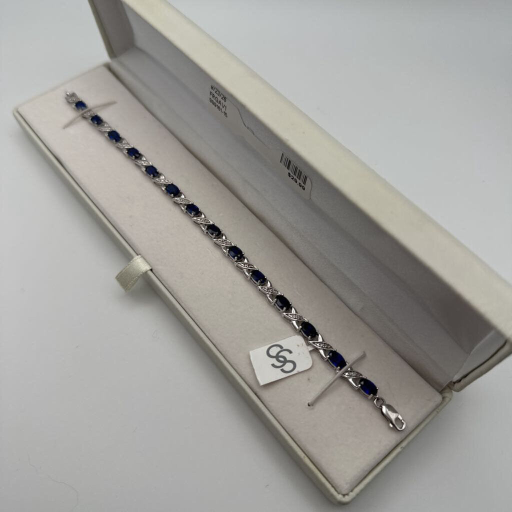 Silver/ Blue Stone Bracelet