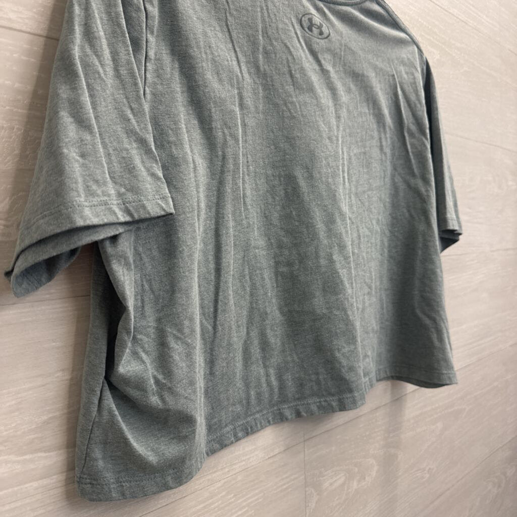 Under Armour Blue Cropped Short Sleeve Top Extra Small
