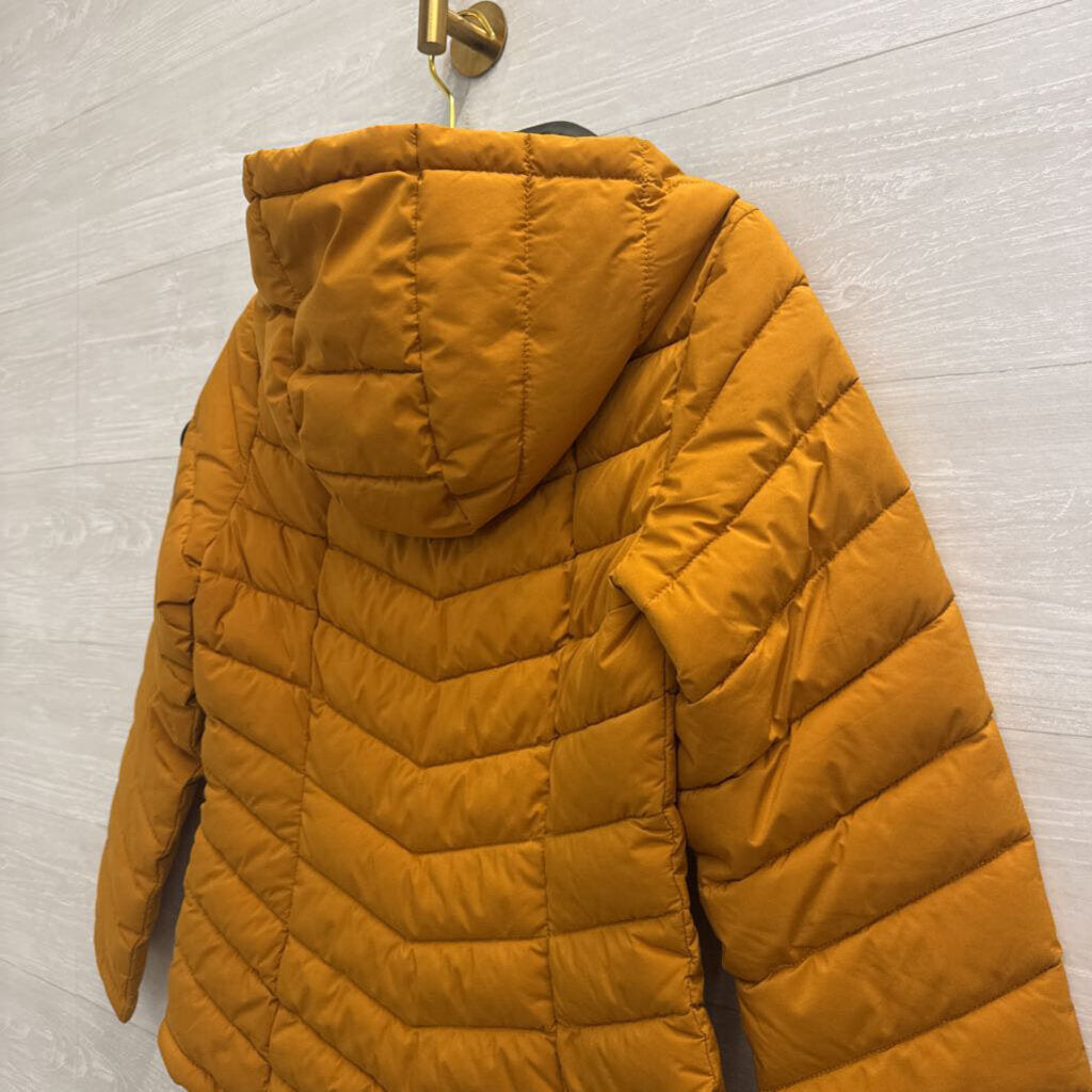 HFX Marigold/ Black Hooded Puffer Jacket Small
